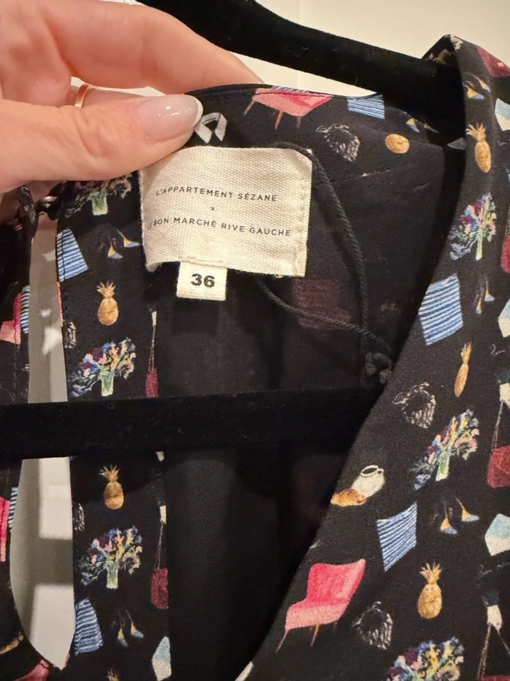 Sezane x Le Bon Marche Rive Gauche Silk Aimee Printed Shift Dress Size 36 US S
